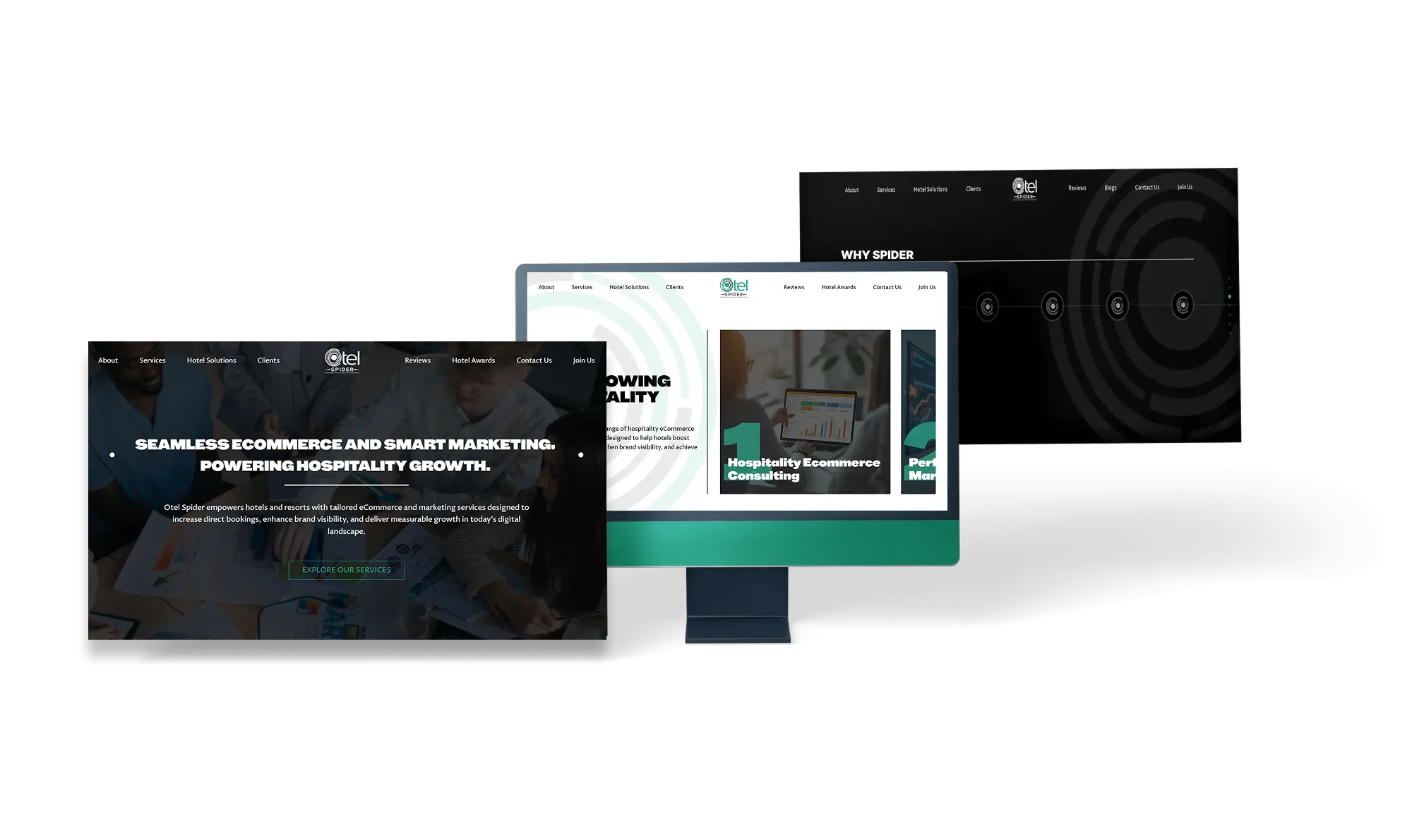 Hotel website design mockup by Otel Spider